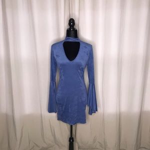 Blue velour dress